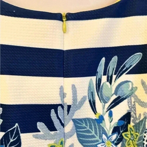 Eliza J NWT Dress Women Sheath Blue Lime Green Floral Sleeveless Size 8 - Picture 9 of 9